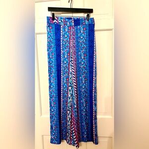 Maison d' Amelie Satin Wide‎ Leg Pants Trousers Floral Boho Print Sz M NWT